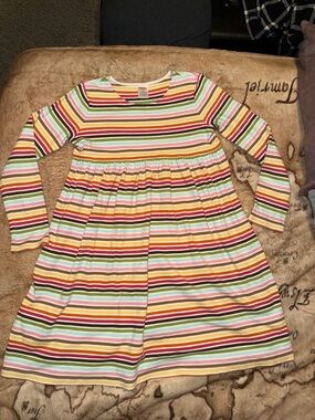 🖤GYMBOREE 2007 FALL STRIPED L/S COTTON DRESS SIZE 8-9🖤